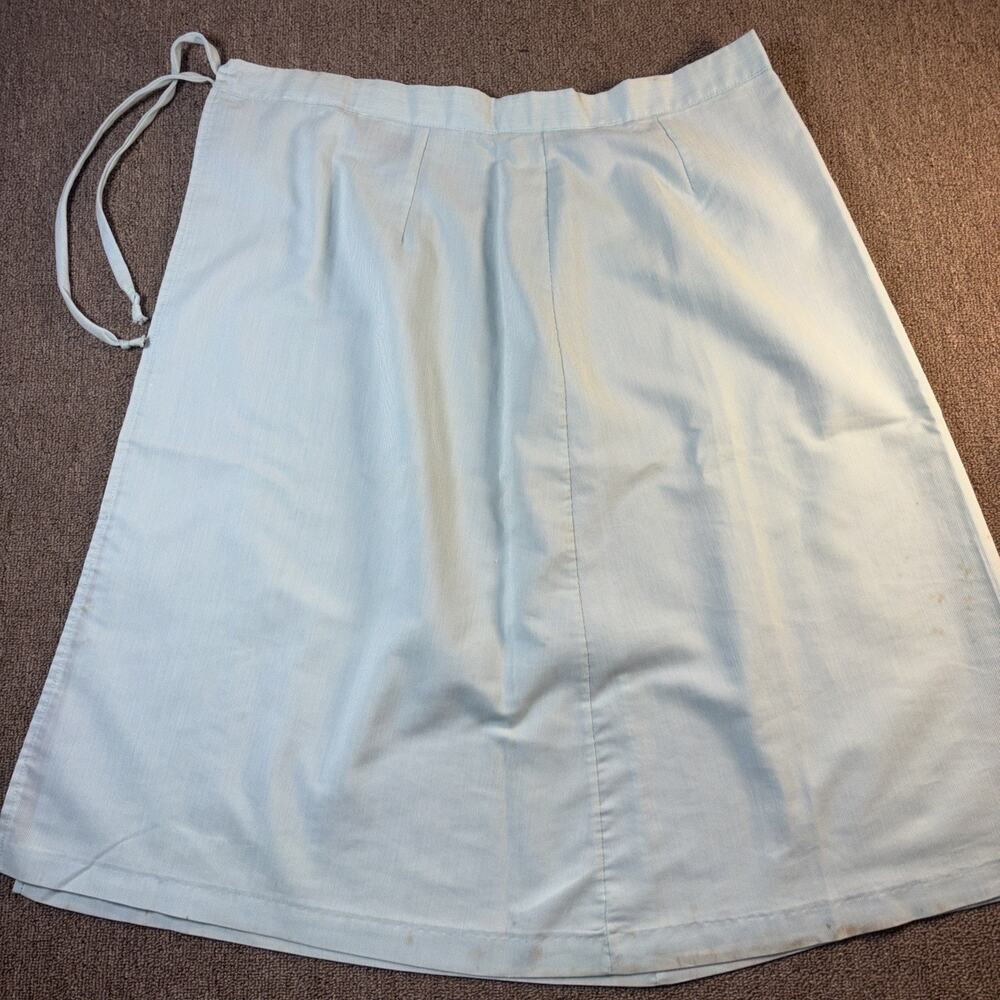 True Vintage 1960s Women’s Lasting Impressions Wrap Skirt Blue Pinstripe Retro